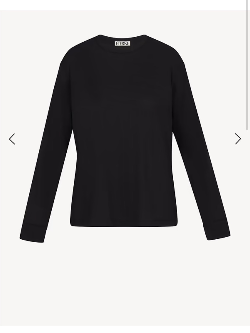 Eterne LONG SLEEVE BOYFRIEND T-SHIRT black size small - Picture 3 of 5